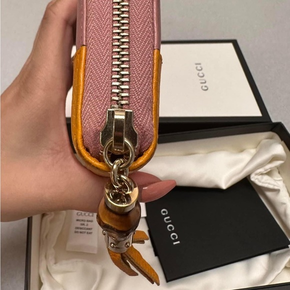Sold❌Gucci Bamboo Tassel Round Zipper Leather Wallet.Limited Edition from Japan - Picture 6 of 16